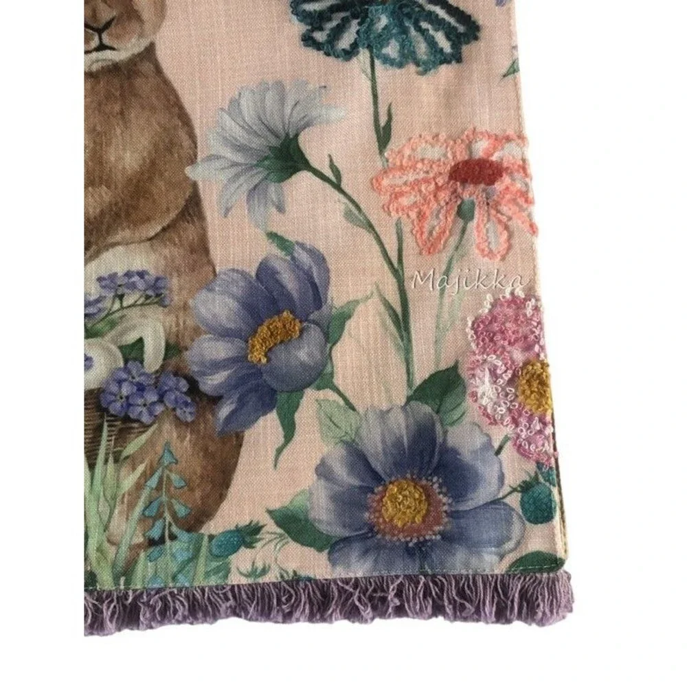 Cynthia Rowley Easter Embroidered Table Runner 16x72